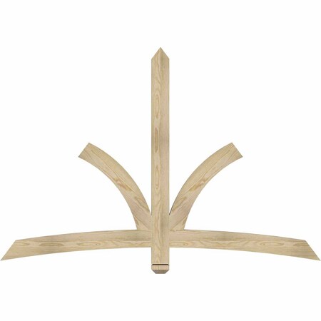 Ekena Millwork Davenport Rough Sawn Timber Gable Bracket, Douglas Fir, 72"W x 48"H x 2"D x 4"F, 16/12 Pitch GBW072X48X0204DAV00RDF